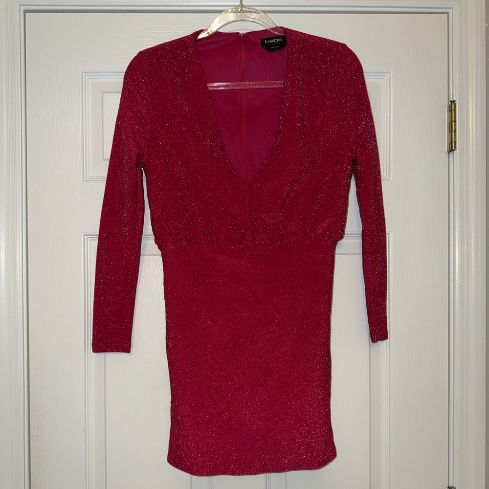 Bebe Red Glitter Dress